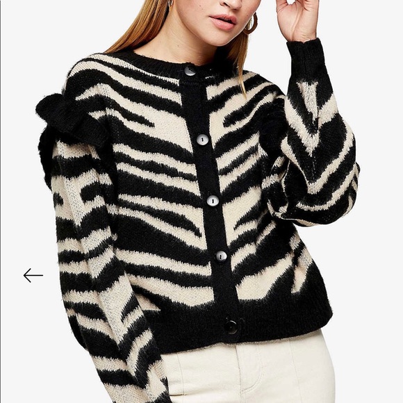 Top Shop Zebra Print Cardigan - Picture 1 of 3